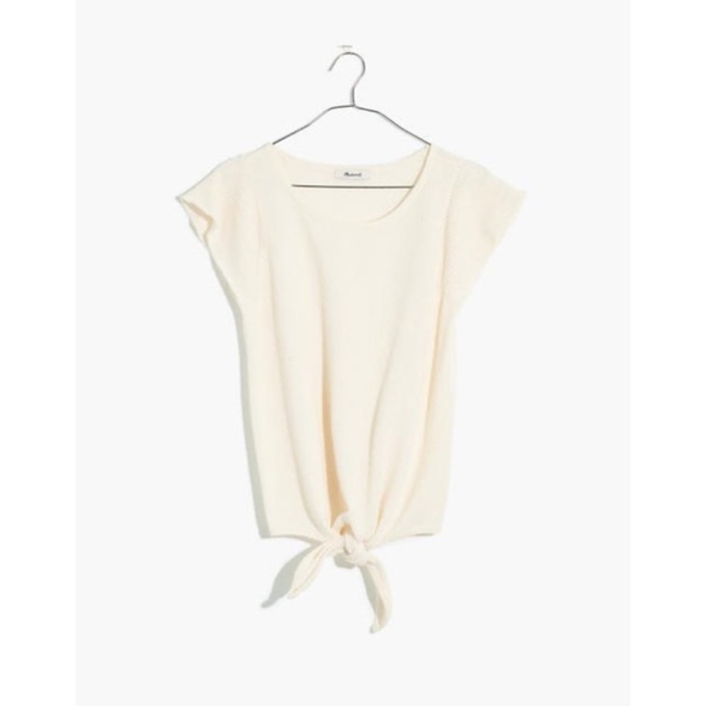 Madewell Tie Front Marin Sweater LARGE - Picture 4 of 4